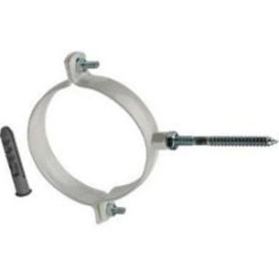 ROMMER RCA-0080-020111 Крепление к стене D80 белое металлическое ( хомут) ROMMER RCA-0080-020111 Крепление к стене D80 белое металлическое ( хомут)