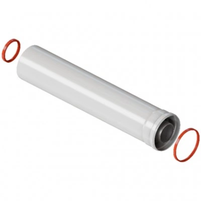 ROMMER RCA-6010-002000 Удлинитель дымохода коакс. раструбн. 60/100 L 2000 ROMMER RCA-6010-002000 Удлинитель дымохода коакс. раструбн. 60/100 L 2000