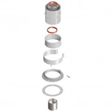 ROMMER RCA-6010-210100 Начальный участок вертикальный коакс. 60/100 (Baxi (кроме ECO Nova/Classic), Ariston, Vaillant, Viessmann, Kiturami, Mizudo, Beretta, Oasis, Wolf, Haier, Tiberis, DeDietrich, Arderia ) хом