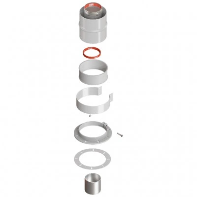 ROMMER RCA-6010-210100 Начальный участок  вертикальный коакс. 60/100 (Baxi (кроме ECO Nova/Classic), Ariston, Vaillant, Viessmann, Kiturami, Mizudo, Beretta, Oasis, Wolf, Haier, Tiberis, DeDietrich, Arderia  ) хом