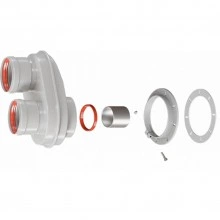 ROMMER RCA-8080-240002 Адаптер моноблочный для перехода на двухтрубную систему 80/80 (Ferroli, Bosch, Buderus, Navien S/C/E, Baxi ECO Nova/Classic, Baltur, Fondital ) в комплекте фланец