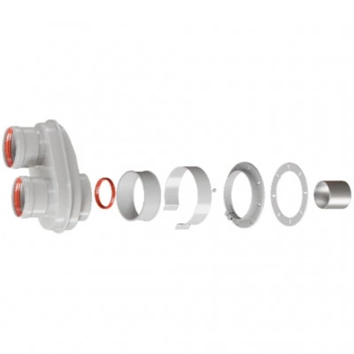 ROMMER RCA-8080-250002 Адаптер моноблочный универсальный для перехода на двухтрубную систему 80/80 (кроме Immergas и Navien Deluxe 75/100 стар.)