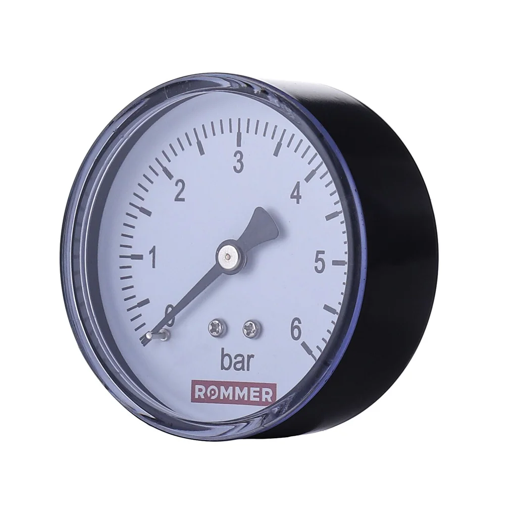 RIM-0009-500608 Манометр ROMMER аксиальный. Корпус Dn 50 мм 1/4 , 0...6 бар, кл.2.5