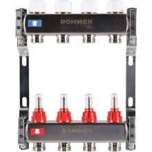 ROMMER RMS-1200-000004 ROMMER Коллектор из нержавеющей стали с расходомерами 4 вых.