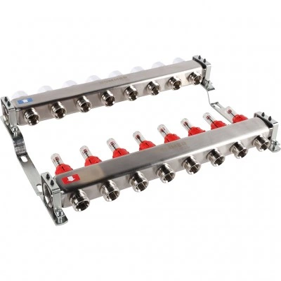 ROMMER RMS-1200-000008 ROMMER Коллектор из нержавеющей стали с расходомерами 8 вых. ROMMER RMS-1200-000008 ROMMER Коллектор из нержавеющей стали с расходомерами 8 вых.