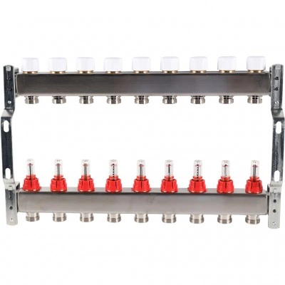 ROMMER RMS-1200-000009 ROMMER Коллектор из нержавеющей стали с расходомерами 9 вых. ROMMER RMS-1200-000009 ROMMER Коллектор из нержавеющей стали с расходомерами 9 вых.