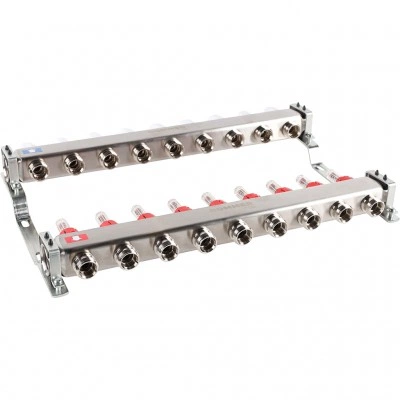ROMMER RMS-1200-000009 ROMMER Коллектор из нержавеющей стали с расходомерами 9 вых. ROMMER RMS-1200-000009 ROMMER Коллектор из нержавеющей стали с расходомерами 9 вых.
