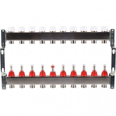 ROMMER RMS-1200-000010 ROMMER Коллектор из нержавеющей стали с расходомерами 10 вых. ROMMER RMS-1200-000010 ROMMER Коллектор из нержавеющей стали с расходомерами 10 вых.