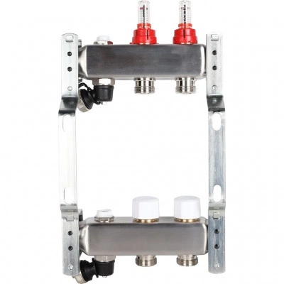 ROMMER RMS-1201-000002 ROMMER Коллектор из нержавеющей стали с расходомерами, с клапаном вып. воздуха и сливом 2 вых. ROMMER RMS-1201-000002 ROMMER Коллектор из нержавеющей стали с расходомерами, с клапаном вып. воздуха и сливом 2 вых.