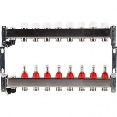 ROMMER RMS-1201-000008 ROMMER Коллектор из нержавеющей стали с расходомерами, с клапаном вып. воздуха и сливом 8 вых. ROMMER RMS-1201-000008 ROMMER Коллектор из нержавеющей стали с расходомерами, с клапаном вып. воздуха и сливом 8 вых.
