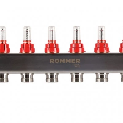 ROMMER RMS-1201-000009 ROMMER Коллектор из нержавеющей стали с расходомерами, с клапаном вып. воздуха и сливом 9 вых. ROMMER RMS-1201-000009 ROMMER Коллектор из нержавеющей стали с расходомерами, с клапаном вып. воздуха и сливом 9 вых.