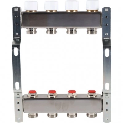 ROMMER RMS-3200-000004 ROMMER Коллектор из нержавеющей стали без расходомеров 4 вых. ROMMER RMS-3200-000004 ROMMER Коллектор из нержавеющей стали без расходомеров 4 вых.
