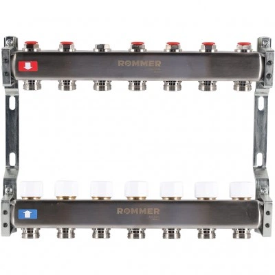 ROMMER RMS-3200-000007 ROMMER Коллектор из нержавеющей стали без расходомеров 7 вых. ROMMER RMS-3200-000007 ROMMER Коллектор из нержавеющей стали без расходомеров 7 вых.