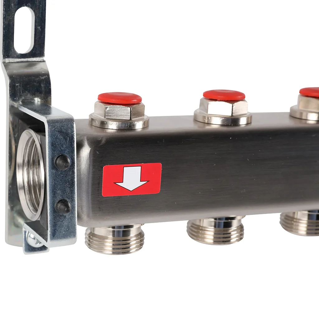 ROMMER RMS-3201-000005 ROMMER Коллектор из нержавеющей стали без расходомеров, с клапаном вып. воздуха и сливом 5 вых. ROMMER RMS-3201-000005 ROMMER Коллектор из нержавеющей стали без расходомеров, с клапаном вып. воздуха и сливом 5 вых.