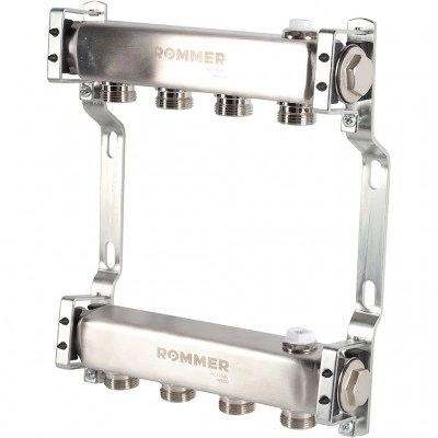 ROMMER RMS-4401-000004 ROMMER Коллектор из нержавеющей стали для радиаторной разводки 4 вых. ROMMER RMS-4401-000004 ROMMER Коллектор из нержавеющей стали для радиаторной разводки 4 вых.