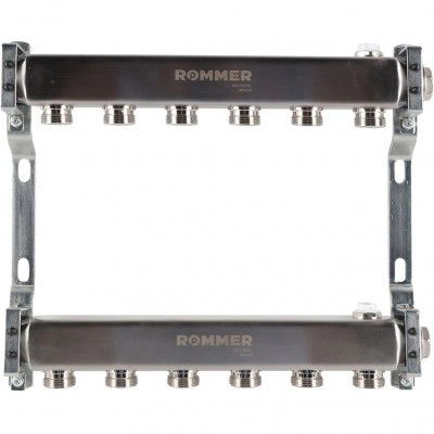 ROMMER RMS-4401-000006 ROMMER Коллектор из нержавеющей стали для радиаторной разводки 6 вых. ROMMER RMS-4401-000006 ROMMER Коллектор из нержавеющей стали для радиаторной разводки 6 вых.