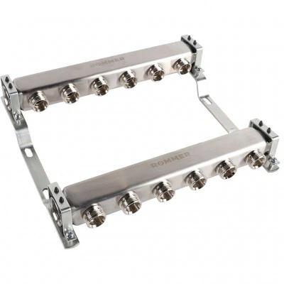 ROMMER RMS-4401-000006 ROMMER Коллектор из нержавеющей стали для радиаторной разводки 6 вых. ROMMER RMS-4401-000006 ROMMER Коллектор из нержавеющей стали для радиаторной разводки 6 вых.