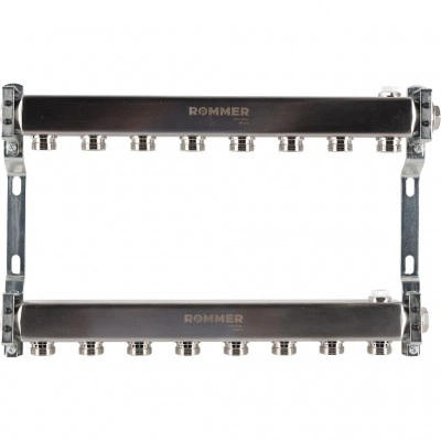 ROMMER RMS-4401-000008 ROMMER Коллектор из нержавеющей стали для радиаторной разводки 8 вых. ROMMER RMS-4401-000008 ROMMER Коллектор из нержавеющей стали для радиаторной разводки 8 вых.