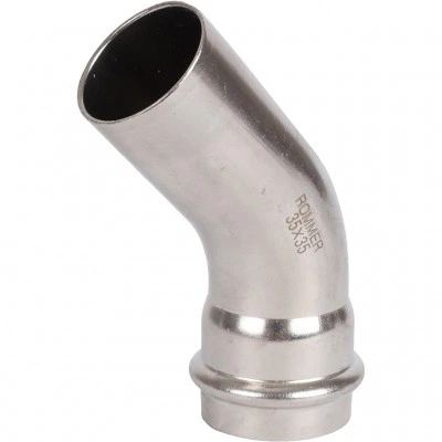 ROMMER RSS-0004-000035 ROMMER Угольник однораструбный 45°-НПр, 35, из нержавеющей стали прессовой ROMMER RSS-0004-000035 ROMMER Угольник однораструбный 45°-НПр, 35, из нержавеющей стали прессовой