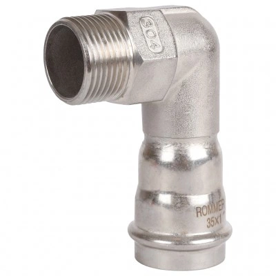 ROMMER RSS-0010-000351 ROMMER Угольник-переходник-НР, 35х1, из нержавеющей стали прессовой ROMMER RSS-0010-000351 ROMMER Угольник-переходник-НР, 35х1, из нержавеющей стали прессовой