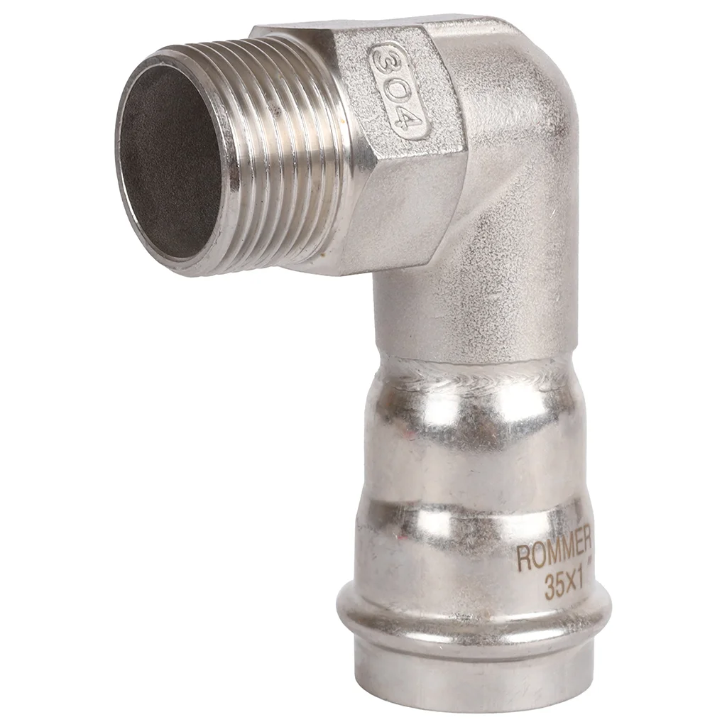 ROMMER RSS-0010-000351 ROMMER Угольник-переходник-НР, 35х1, из нержавеющей стали прессовой ROMMER RSS-0010-000351 ROMMER Угольник-переходник-НР, 35х1, из нержавеющей стали прессовой