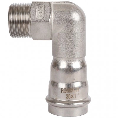 ROMMER RSS-0010-000351 ROMMER Угольник-переходник-НР, 35х1, из нержавеющей стали прессовой ROMMER RSS-0010-000351 ROMMER Угольник-переходник-НР, 35х1, из нержавеющей стали прессовой