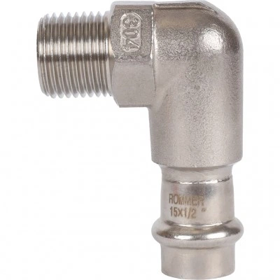 ROMMER RSS-0010-001512 ROMMER Угольник-переходник-НР, 15х1/2, из нержавеющей стали прессовой ROMMER RSS-0010-001512 ROMMER Угольник-переходник-НР, 15х1/2, из нержавеющей стали прессовой