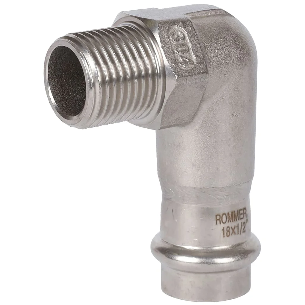 ROMMER RSS-0010-001812 ROMMER Угольник-переходник-НР, 18х1/2, из нержавеющей стали прессовой ROMMER RSS-0010-001812 ROMMER Угольник-переходник-НР, 18х1/2, из нержавеющей стали прессовой