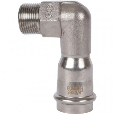 ROMMER RSS-0010-002834 ROMMER Угольник-переходник-НР, 28х3/4, из нержавеющей стали прессовой ROMMER RSS-0010-002834 ROMMER Угольник-переходник-НР, 28х3/4, из нержавеющей стали прессовой