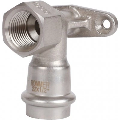 ROMMER RSS-0011-002212 ROMMER Угольник настенный с креплением-ВР, 22х1/2, из нержавеющей стали прессовой ROMMER RSS-0011-002212 ROMMER Угольник настенный с креплением-ВР, 22х1/2, из нержавеющей стали прессовой