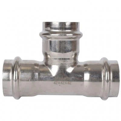 ROMMER RSS-0013-000042 ROMMER Тройник равнопроходной, 42, из нержавеющей стали прессовой ROMMER RSS-0013-000042 ROMMER Тройник равнопроходной, 42, из нержавеющей стали прессовой