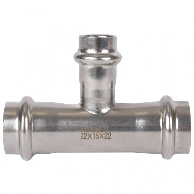 ROMMER RSS-0014-221522 Тройник переходной, 22х15х22, из нержавеющей стали прессовой ROMMER RSS-0014-221522 Тройник переходной, 22х15х22, из нержавеющей стали прессовой