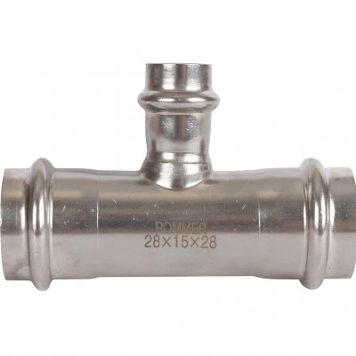 ROMMER RSS-0014-281528 Тройник переходной, 28х15х28, из нержавеющей стали прессовой ROMMER RSS-0014-281528 Тройник переходной, 28х15х28, из нержавеющей стали прессовой