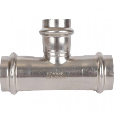 ROMMER RSS-0014-282228 Тройник переходной, 28х22х28, из нержавеющей стали прессовой ROMMER RSS-0014-282228 Тройник переходной, 28х22х28, из нержавеющей стали прессовой