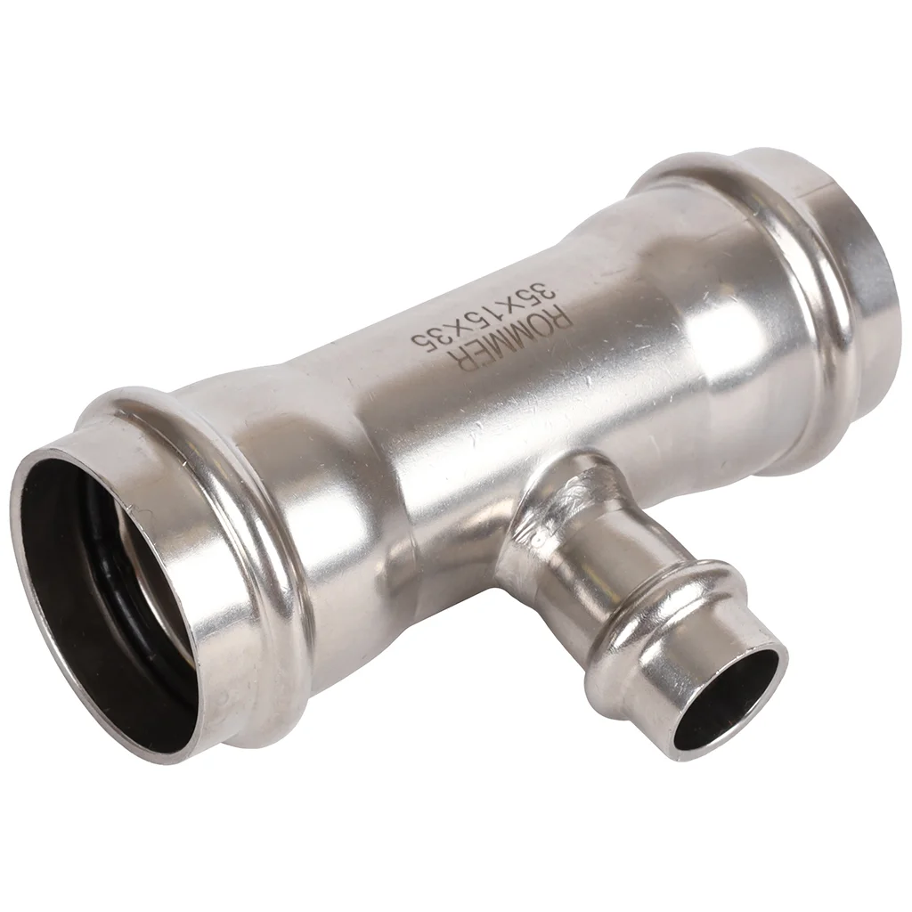 ROMMER RSS-0014-351535 Тройник переходной, 35х15х35, из нержавеющей стали прессовой ROMMER RSS-0014-351535 Тройник переходной, 35х15х35, из нержавеющей стали прессовой