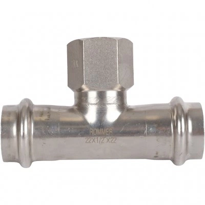 ROMMER RSS-0015-002212 ROMMER Тройник-переходник-ВР, 22х1/2, из нержавеющей стали прессовой ROMMER RSS-0015-002212 ROMMER Тройник-переходник-ВР, 22х1/2, из нержавеющей стали прессовой