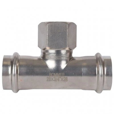 ROMMER RSS-0015-002834 ROMMER Тройник-переходник-ВР, 28х3/4, из нержавеющей стали прессовой ROMMER RSS-0015-002834 ROMMER Тройник-переходник-ВР, 28х3/4, из нержавеющей стали прессовой
