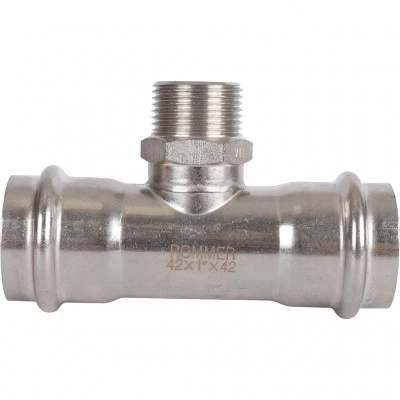 ROMMER RSS-0016-000421 ROMMER Тройник-переходник-НР, 42х1, из нержавеющей стали прессовой ROMMER RSS-0016-000421 ROMMER Тройник-переходник-НР, 42х1, из нержавеющей стали прессовой