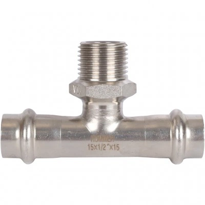 ROMMER RSS-0016-001512 ROMMER Тройник-переходник-НР, 15х1/2, из нержавеющей стали прессовой ROMMER RSS-0016-001512 ROMMER Тройник-переходник-НР, 15х1/2, из нержавеющей стали прессовой