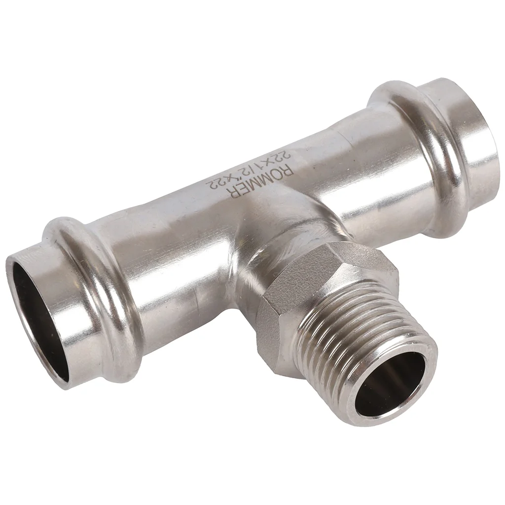 ROMMER RSS-0016-002212 ROMMER Тройник-переходник-НР, 22х1/2, из нержавеющей стали прессовой ROMMER RSS-0016-002212 ROMMER Тройник-переходник-НР, 22х1/2, из нержавеющей стали прессовой
