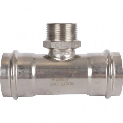 ROMMER RSS-0016-054114 ROMMER Тройник-переходник-НР, 54х1 1/4, из нержавеющей стали прессовой ROMMER RSS-0016-054114 ROMMER Тройник-переходник-НР, 54х1 1/4, из нержавеющей стали прессовой