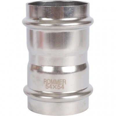 ROMMER RSS-0017-000054 Муфта равнопроходная, 54, из нержавеющей стали прессовой ROMMER RSS-0017-000054 Муфта равнопроходная, 54, из нержавеющей стали прессовой