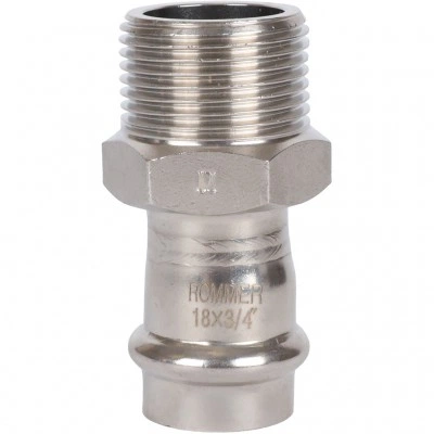 ROMMER RSS-0021-001834 ROMMER Переходник-НР, 18х3/4, из нержавеющей стали прессовой ROMMER RSS-0021-001834 ROMMER Переходник-НР, 18х3/4, из нержавеющей стали прессовой