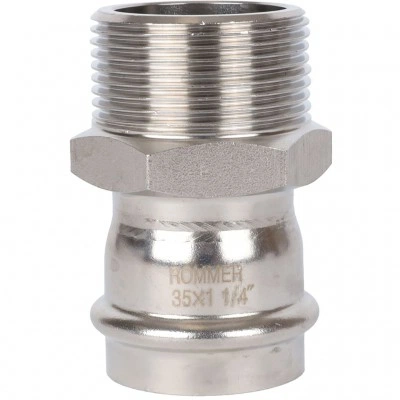 ROMMER RSS-0021-035114 ROMMER Переходник-НР, 35х1 1/4, из нержавеющей стали прессовой ROMMER RSS-0021-035114 ROMMER Переходник-НР, 35х1 1/4, из нержавеющей стали прессовой