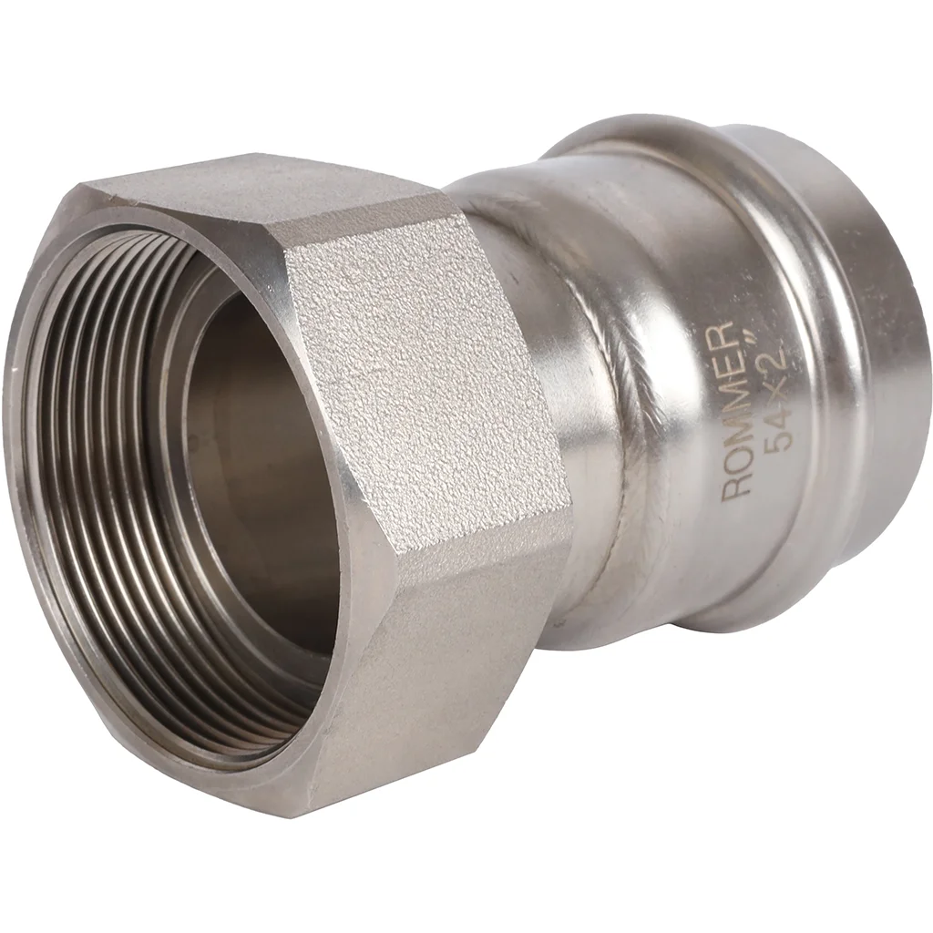 ROMMER RSS-0026-000542 ROMMER Переходник с накидной гайкой-ВР, 54х2, из нержавеющей стали прессовой ROMMER RSS-0026-000542 ROMMER Переходник с накидной гайкой-ВР, 54х2, из нержавеющей стали прессовой