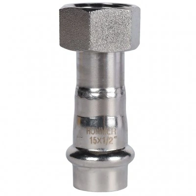 ROMMER RSS-0026-001512 ROMMER Переходник с накидной гайкой-ВР, 15х1/2, из нержавеющей стали прессовой ROMMER RSS-0026-001512 ROMMER Переходник с накидной гайкой-ВР, 15х1/2, из нержавеющей стали прессовой