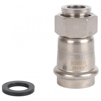 ROMMER RSS-0026-002834 ROMMER Переходник с накидной гайкой-ВР, 28х3/4, из нержавеющей стали прессовой ROMMER RSS-0026-002834 ROMMER Переходник с накидной гайкой-ВР, 28х3/4, из нержавеющей стали прессовой
