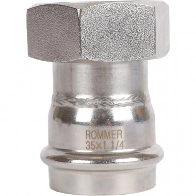 ROMMER RSS-0026-035114 ROMMER Переходник с накидной гайкой-ВР, 35х1 1/4, из нержавеющей стали прессовой ROMMER RSS-0026-035114 ROMMER Переходник с накидной гайкой-ВР, 35х1 1/4, из нержавеющей стали прессовой